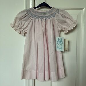 NWT Luli & Me smocked pink dress 12 month 12M